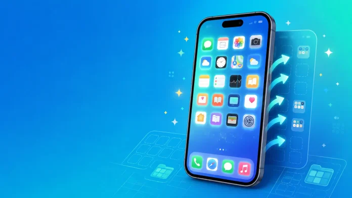 Illustration showing how to unhide apps on iPhone in bulk by restoring a hidden home screen page