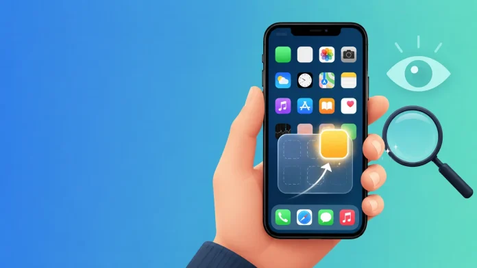 Illustration showing how to unhide an app on iPhone from the hidden apps folder