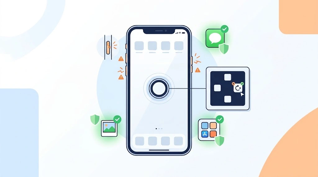 Restarting an iPhone with broken buttons using AssistiveTouch