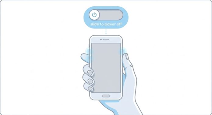 iPhone power off slider screen with swipe gesture