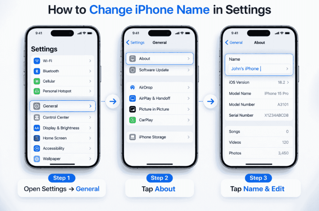 How to Change iPhone Name: Step-by-Step Guide (2026) 4 how to change iphone name