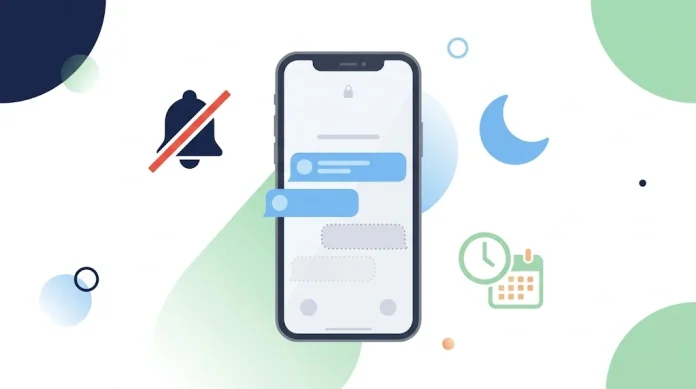 Illustration showing how to silence notifications on iPhone using silent mode, Do Not Disturb, and Focus