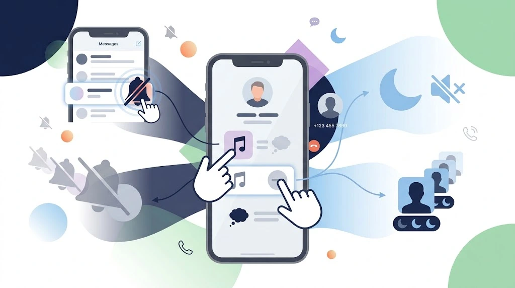 Silencing notifications from a specific contact on iPhone by muting messages or calls