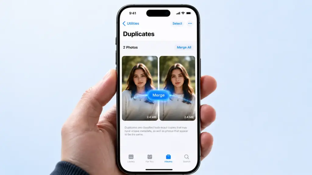 how to delete duplicate photos on iphone