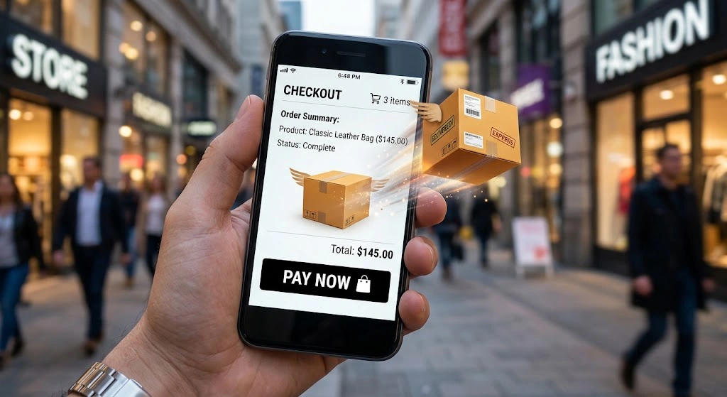 How to Use Apple Pay on iPhone (Stores, Online & Apps)2026 14 Apple Pay checkout button on an iPhone shopping screen
