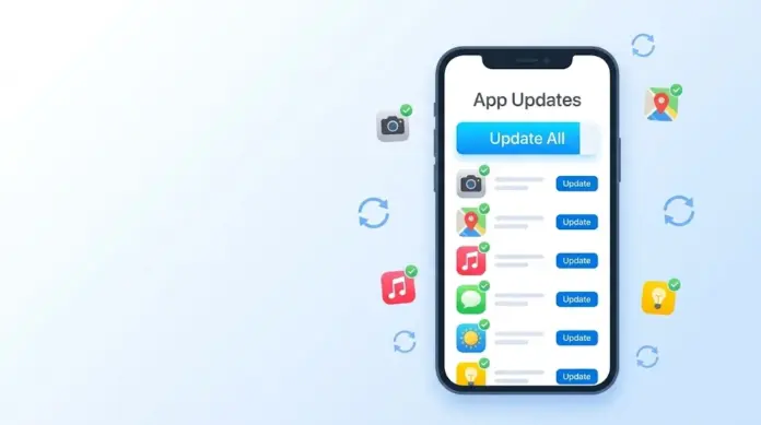 how to update iPhone apps using the App Store Update All button