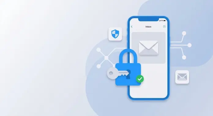 how to change email password on iPhone illustration with Mail app and padlock