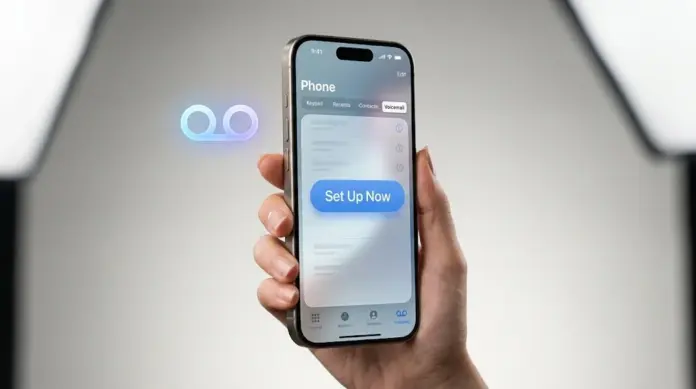 How to set up voicemail on iPhone — Phone app Voicemail tab with Set Up Now button on iOS 26