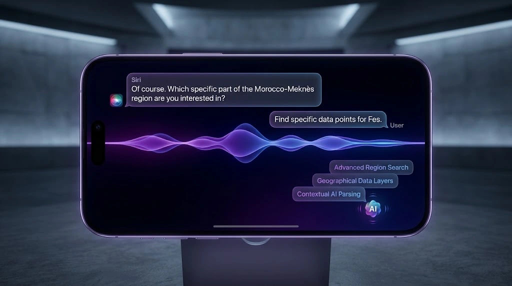 iOS 27 Siri AI interface on iPhone 18 Pro showing voice assistant capabilities