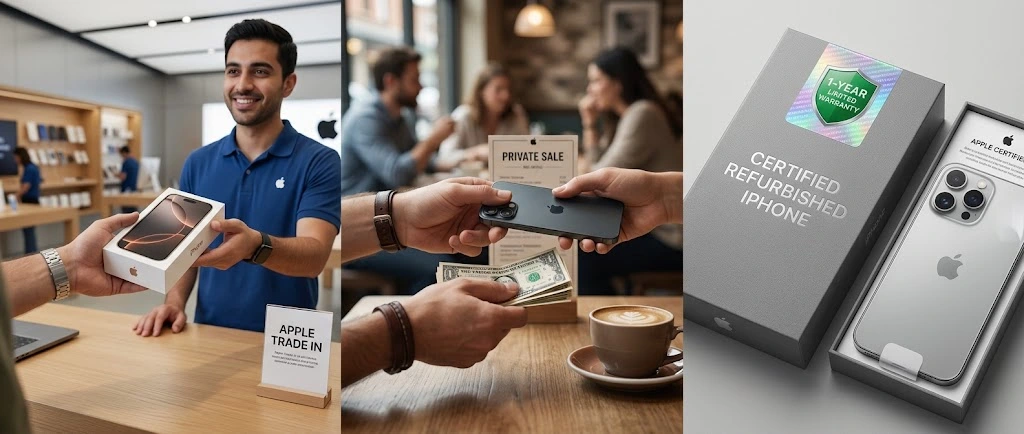 Comparing iPhone trade-in, private selling, and buying refurbished options