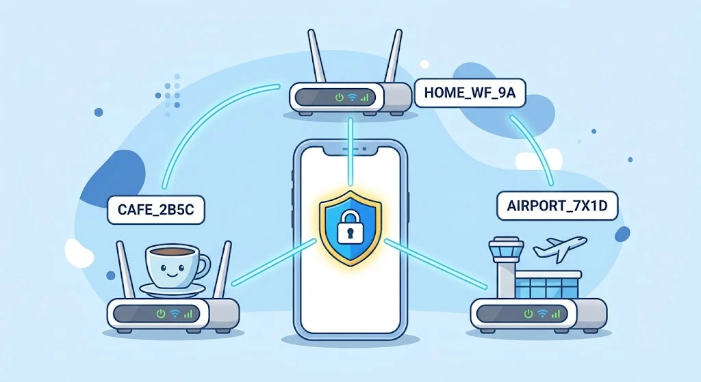 How to Find MAC Address on iPhone (Wi-Fi & Bluetooth, iOS 26) 14 iPhone using a different private Wi-Fi address for each network